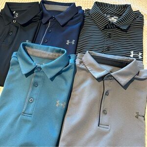 Under Armour Men's Polo Shirts Bundle Lot All MEDIUM X5
